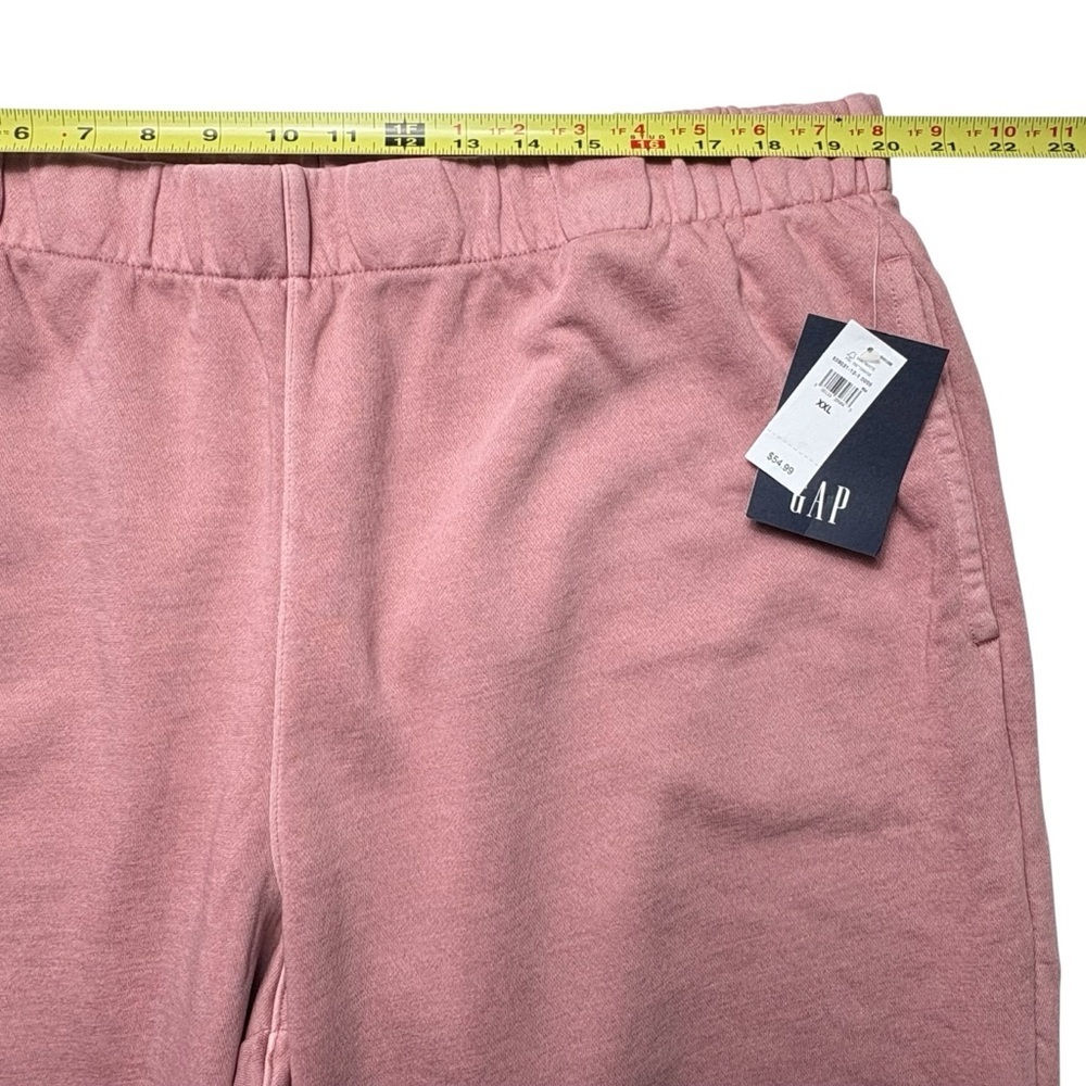 NWT GAP Brushed Fleece Joggers Size 2XL XXL Antique Pink Elastic Waist Ankle - Picture 6 of 13